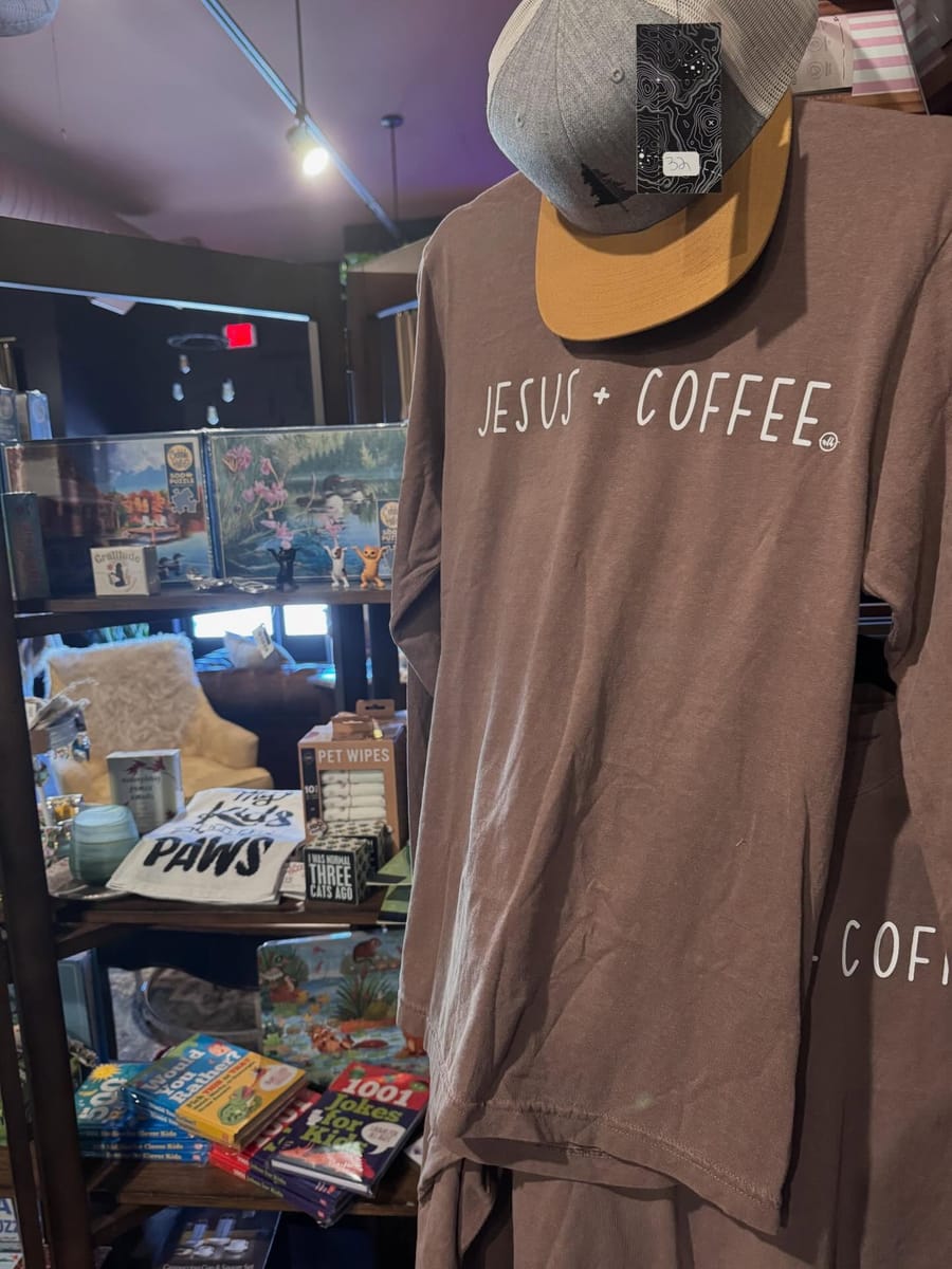 Gifts and apparel in the Dark Horse boutique — puzzles, kids' books, hats, and Northwoods finds